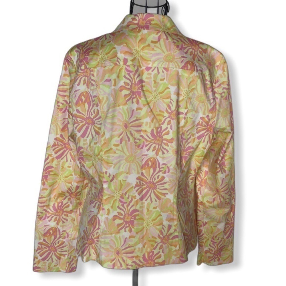 600West Button-up Cotton Blend Floral Jacket Size 8 - Picture 4 of 8